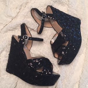 Steve Madden Black Sequins Platform Espirdella